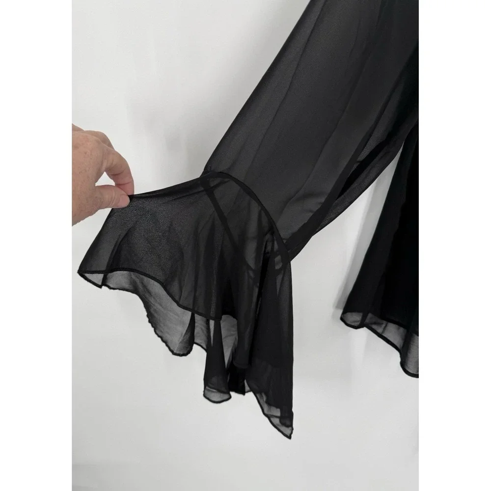 Torrid Top Blouse Womens 1X 14-16 Whimsigoth Semi Sheer Dark Romantic Witchy